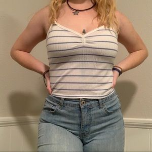 white and blue striped tank!